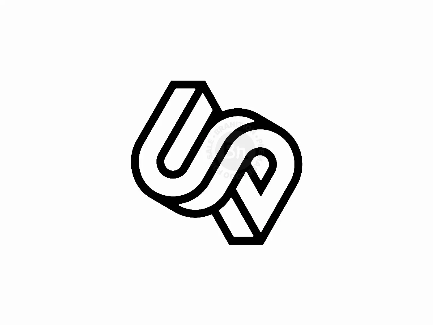 Letter UD Initial DU 3d Isometric Logo