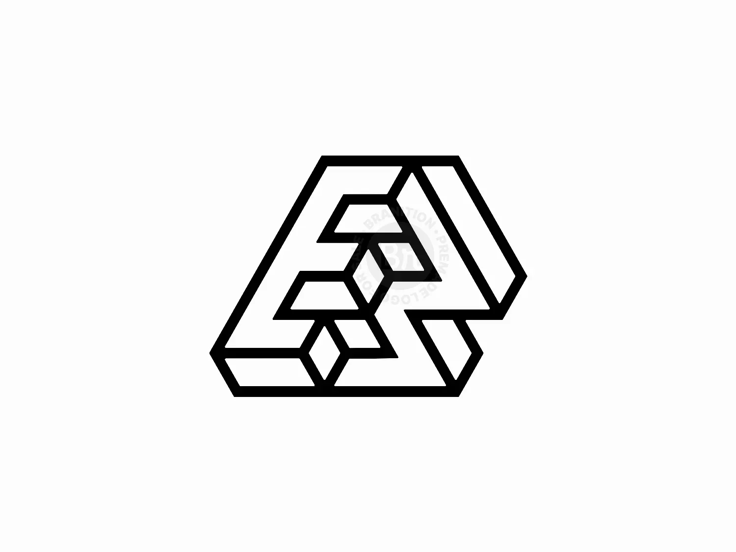 Letter EW Initial WE 3D Isometric Logo