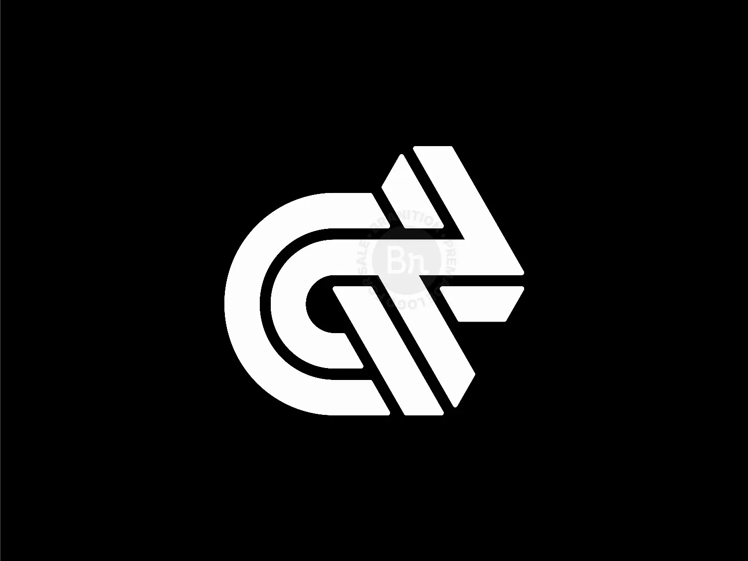 Letter CN Initial NC Isometric Logo