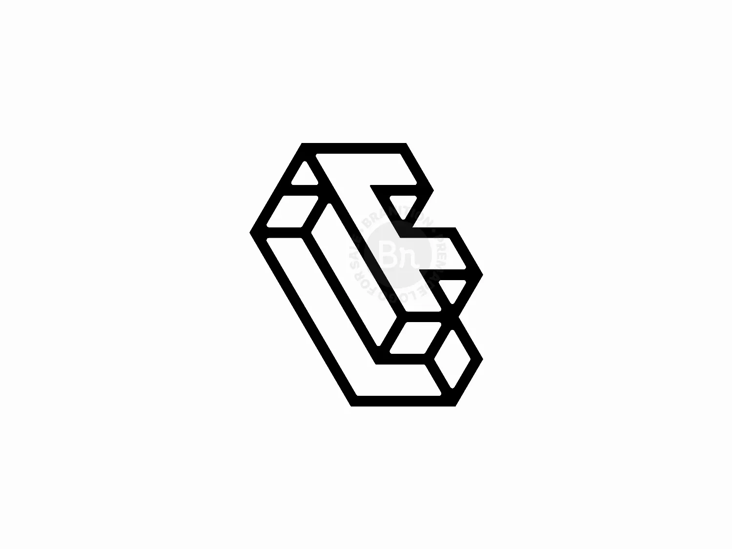 Letter LF Initial FL 3D Monogram Logo