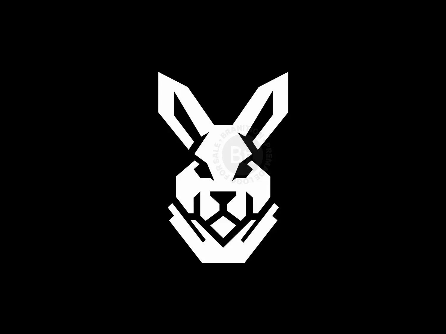 Head Rabbit Geometric Logo