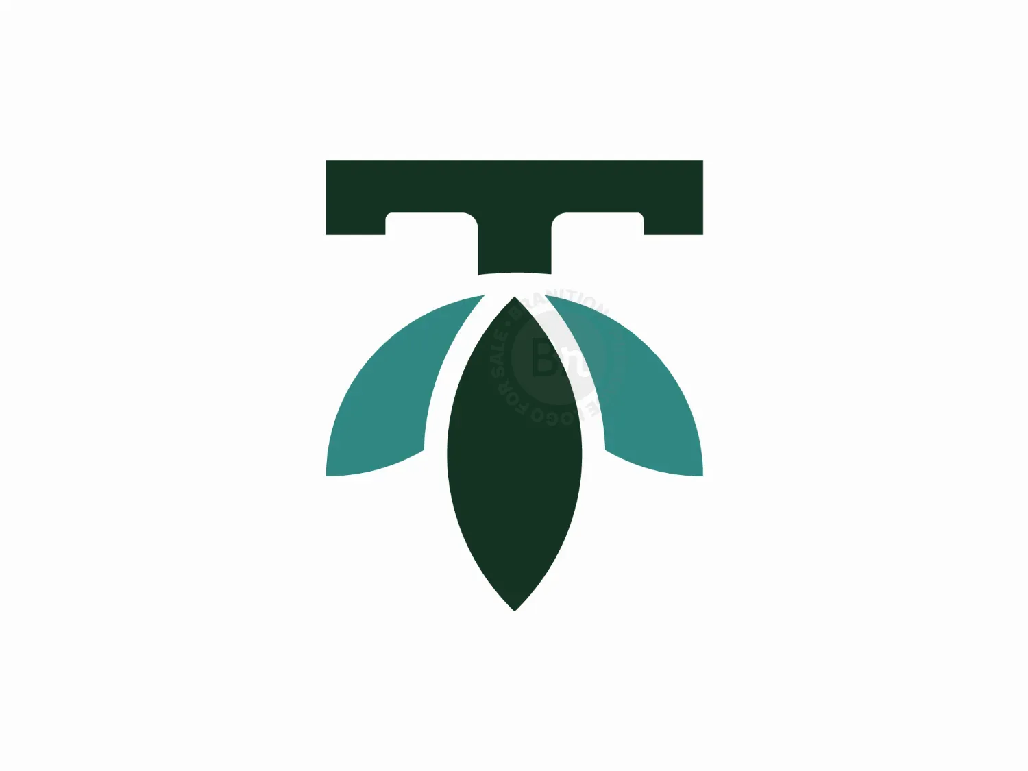 Letter T Leaf Logo