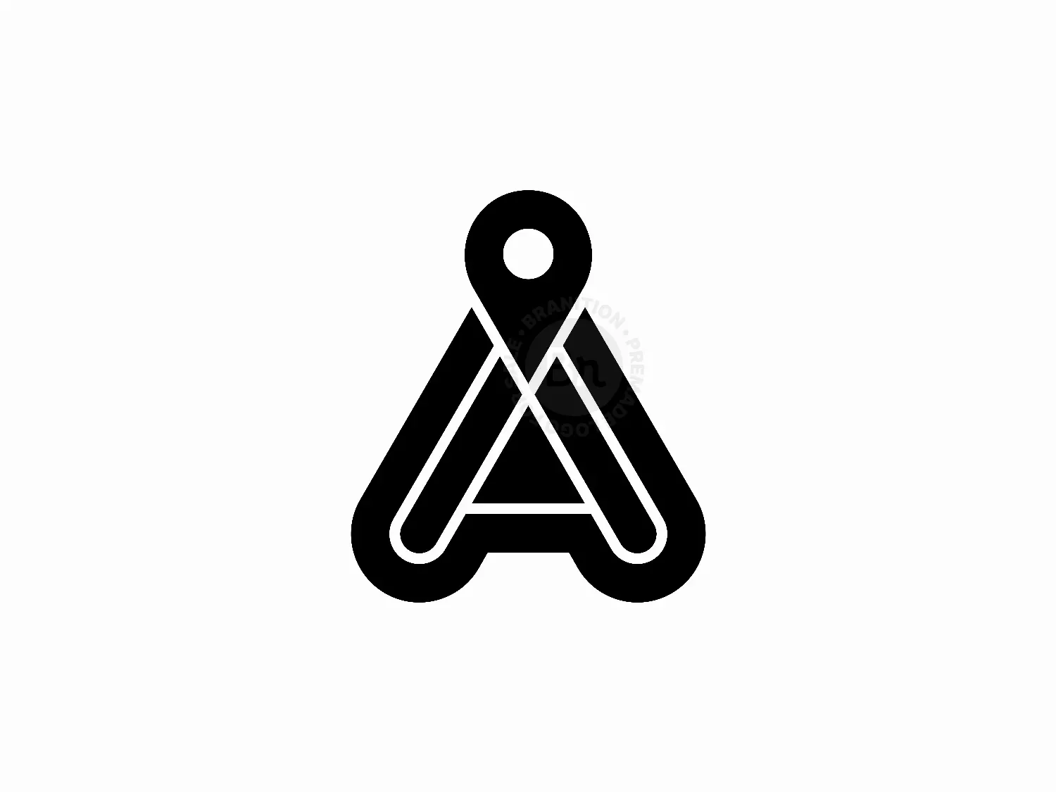 Letter A Pin Map Location Logo
