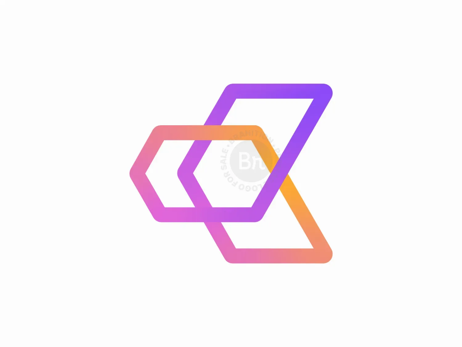 Modern Polygonal K Monogram/ K Lettermark Gradient Logo