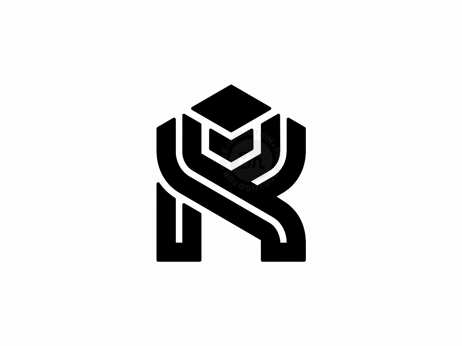 Letter R Cap Academic Square Logo