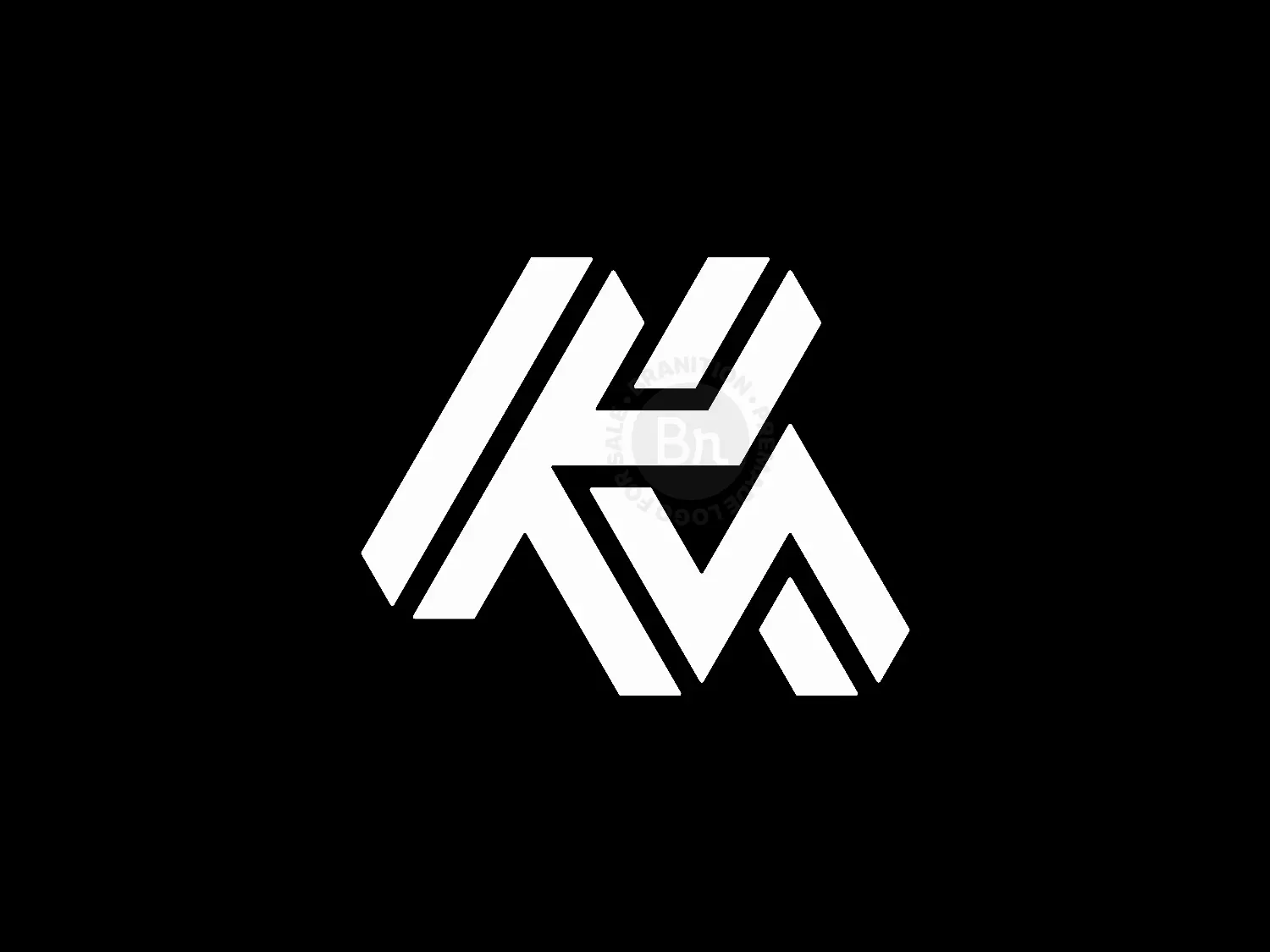 Letter NK Initial KN 3D Isometric Logo