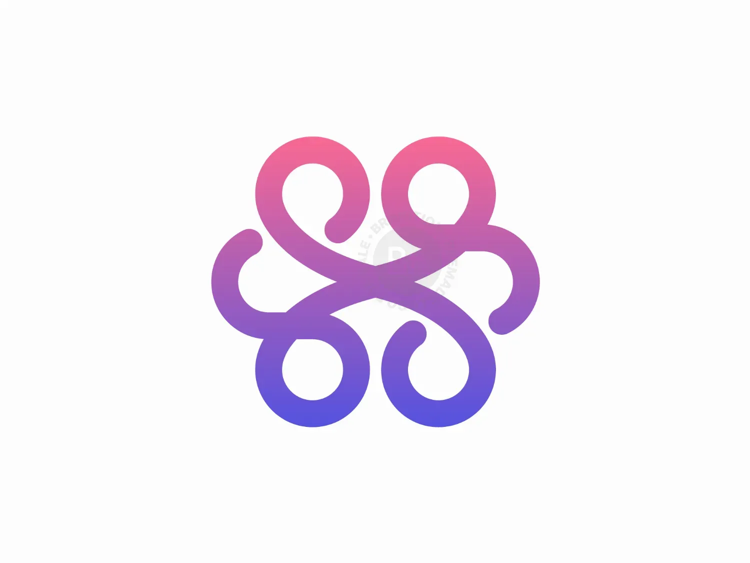 Monoline Brain Tech Logo Design