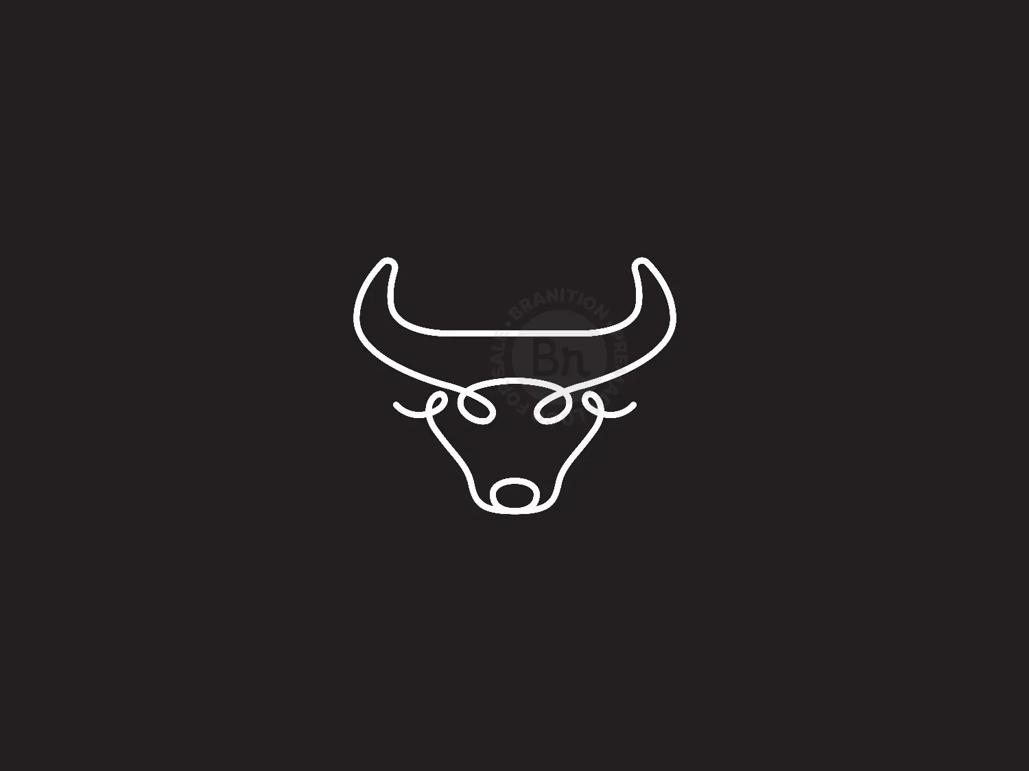 Line Art Bull Logo