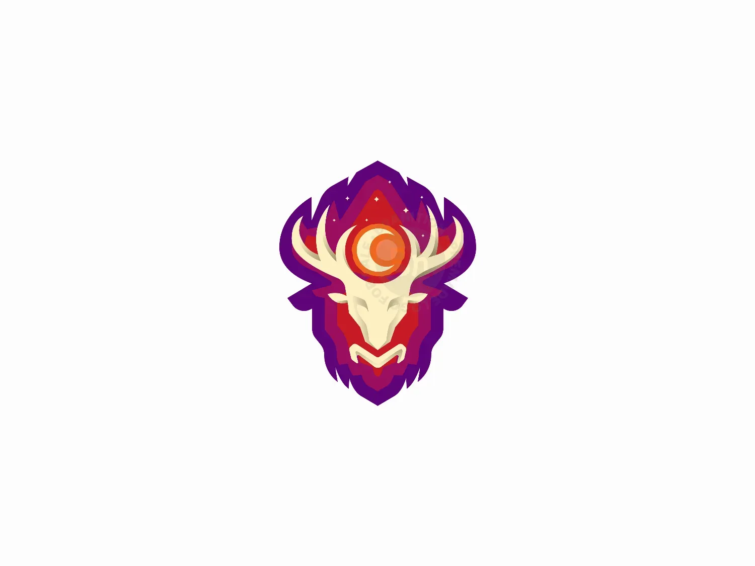Bull Or Bison And Deer Logo