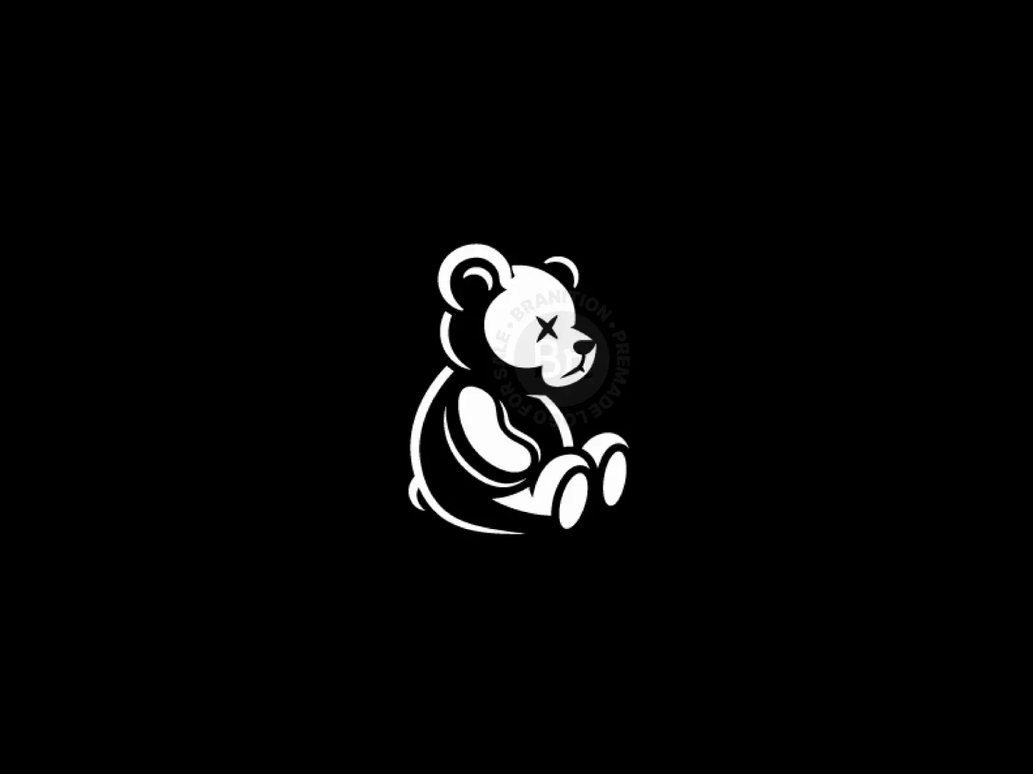 White Teddy Bear Toy Logo