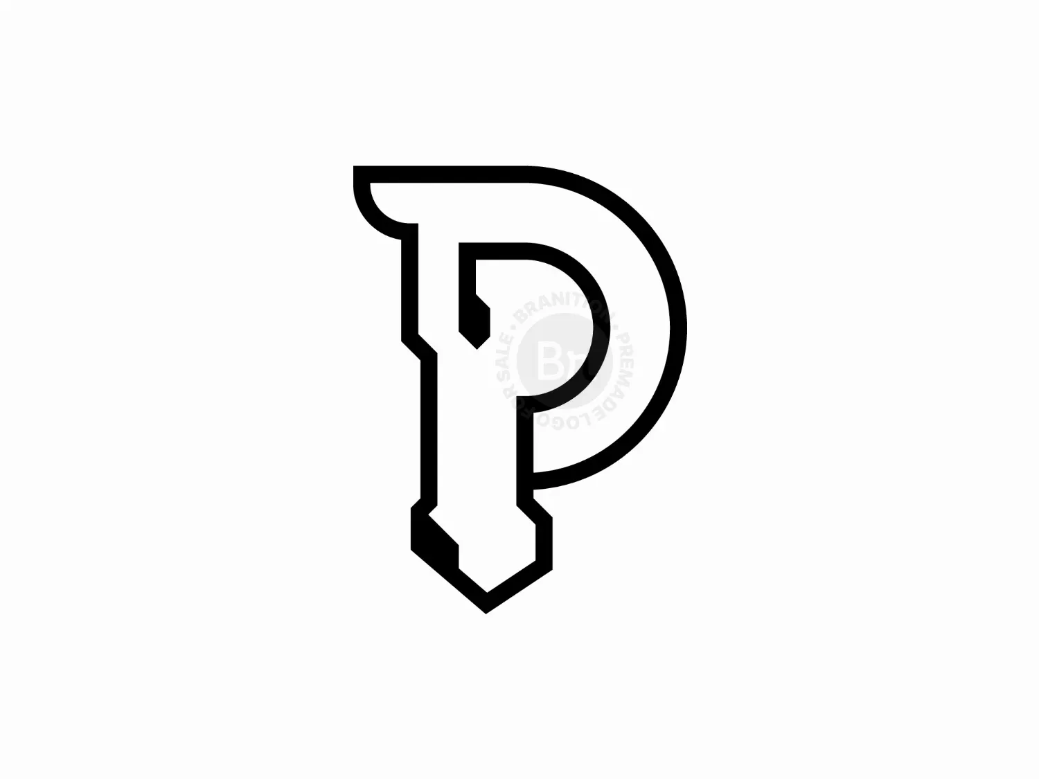 Modern P Horse Logo