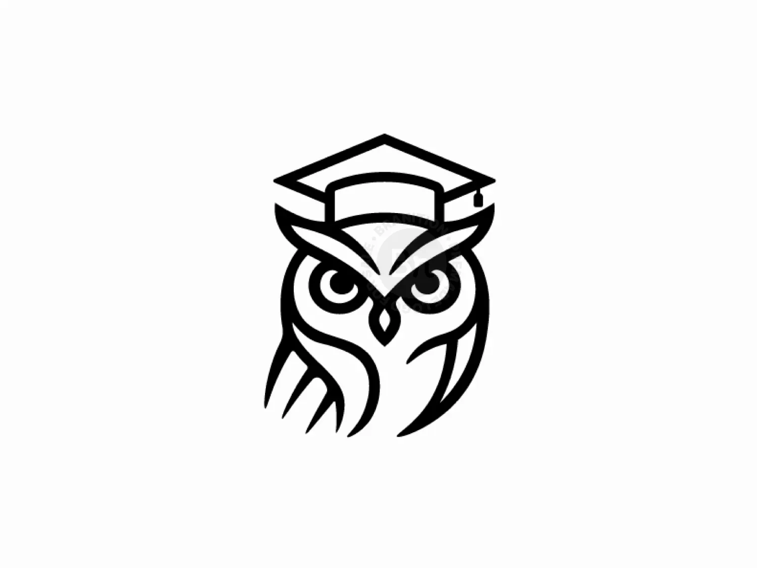 Wise Owl Graduation Hat Logo Or Owl Education Logo