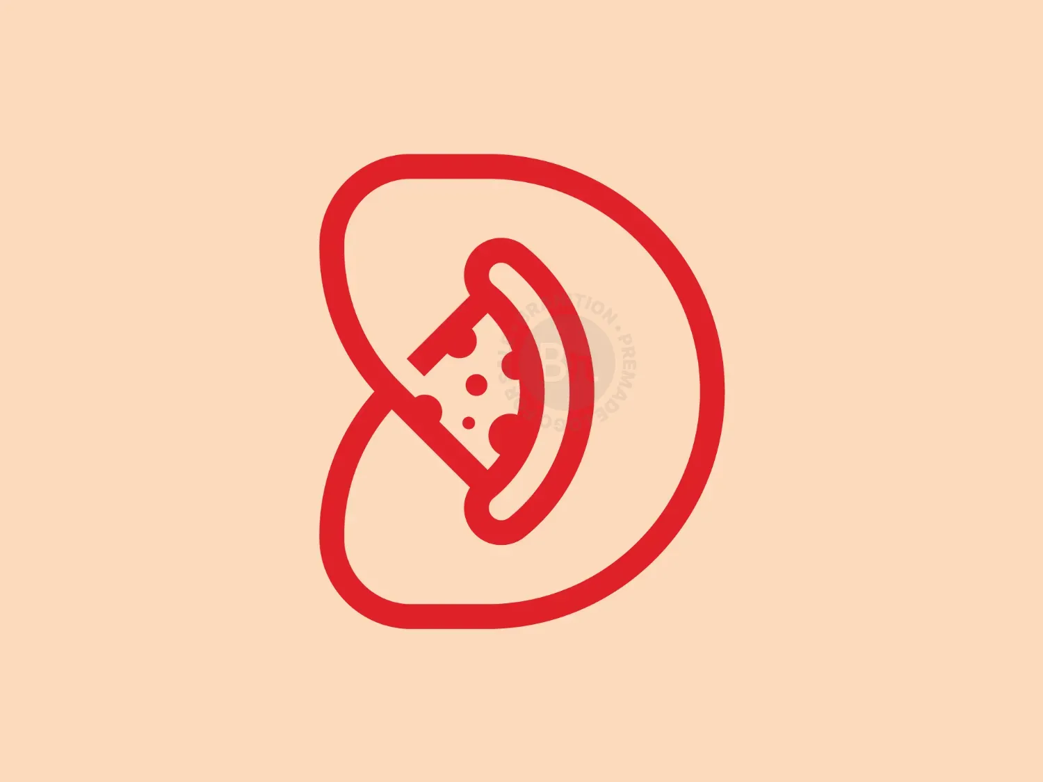 Minimalist D Pizza Logo