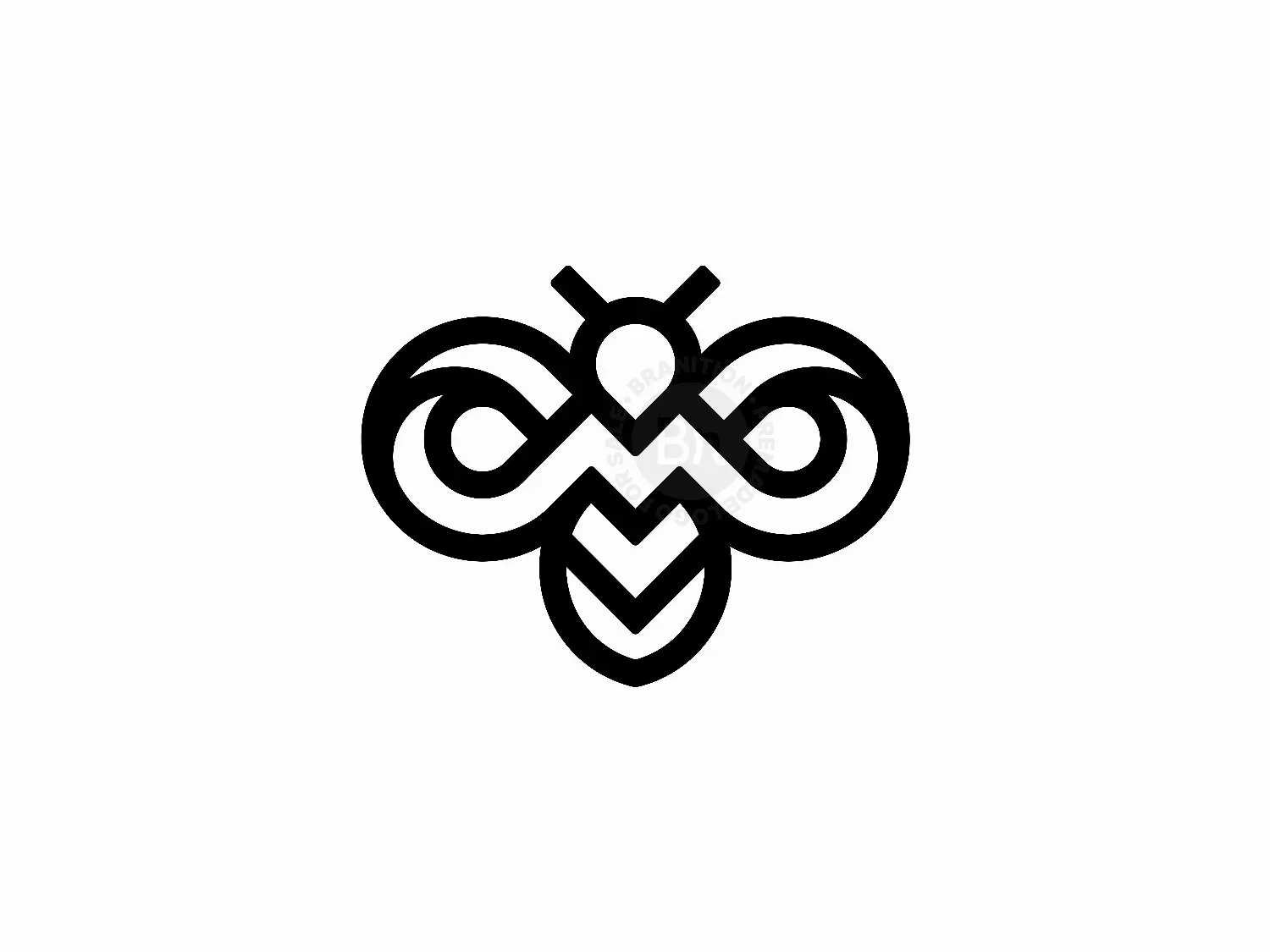 Letter M Bee Infinity Logo