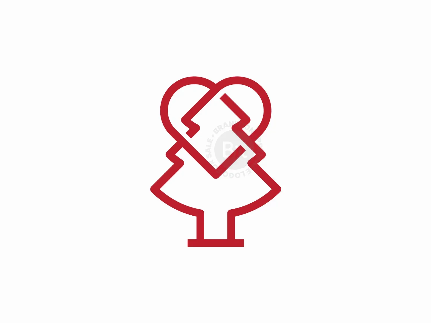 Minimal Pine Heart Logo