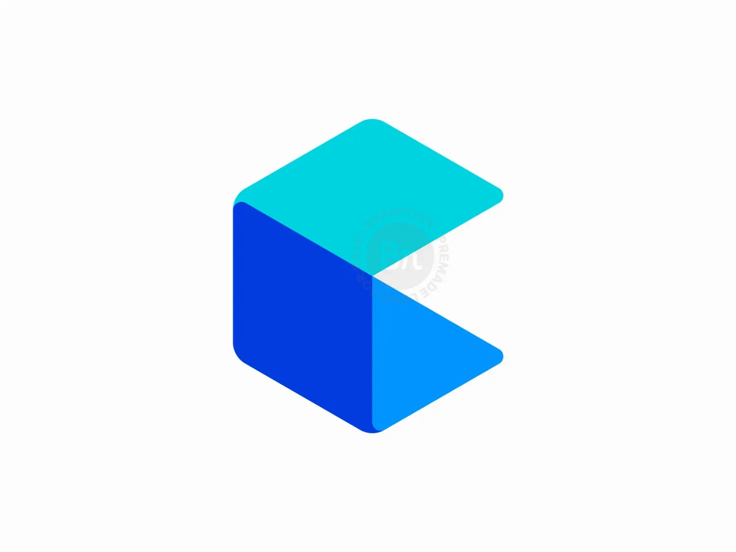 Isometric C Cube Logo / Modern Cube Letter C Logo