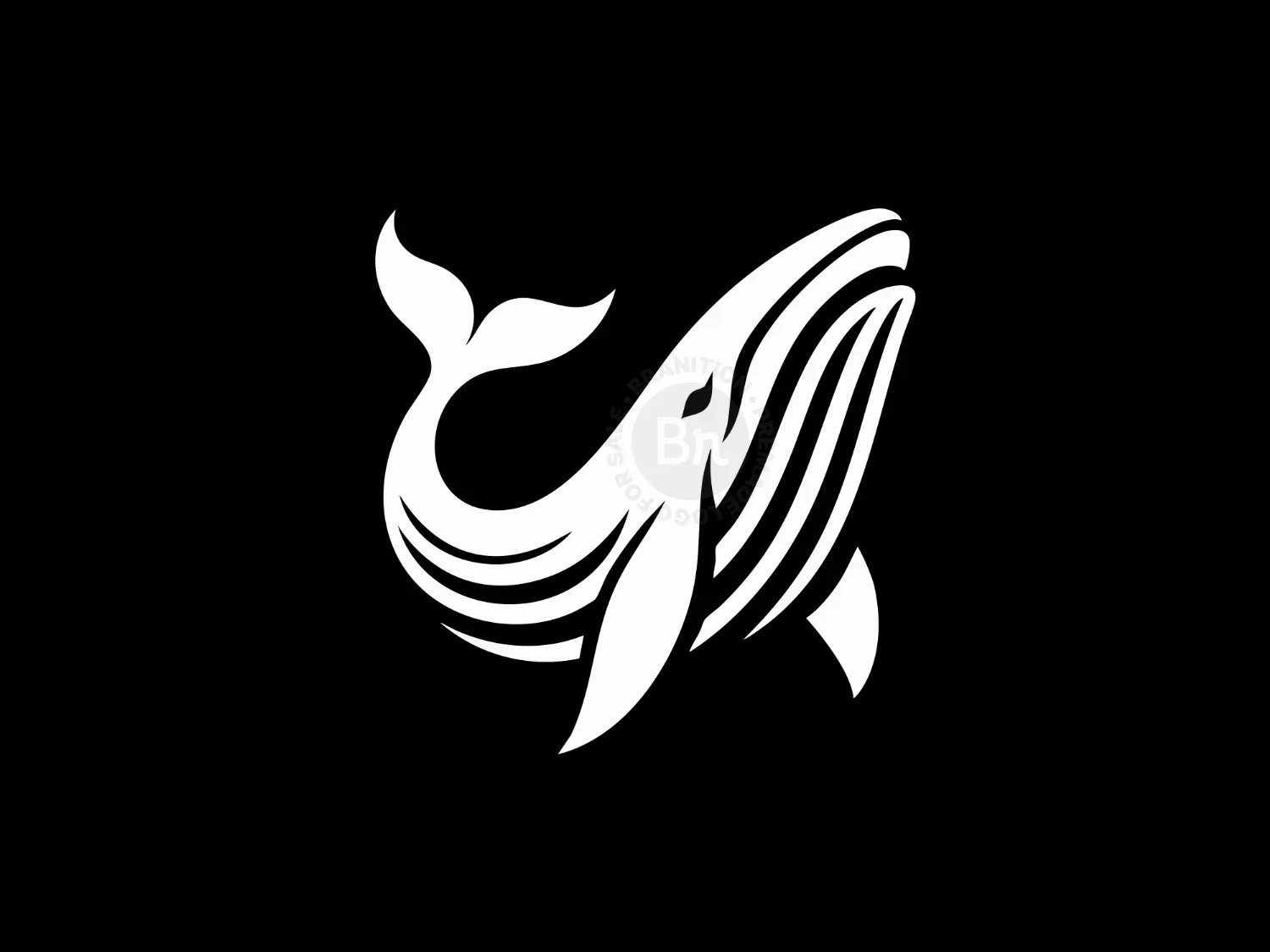 Elegant Whale Wave Spirit Logo