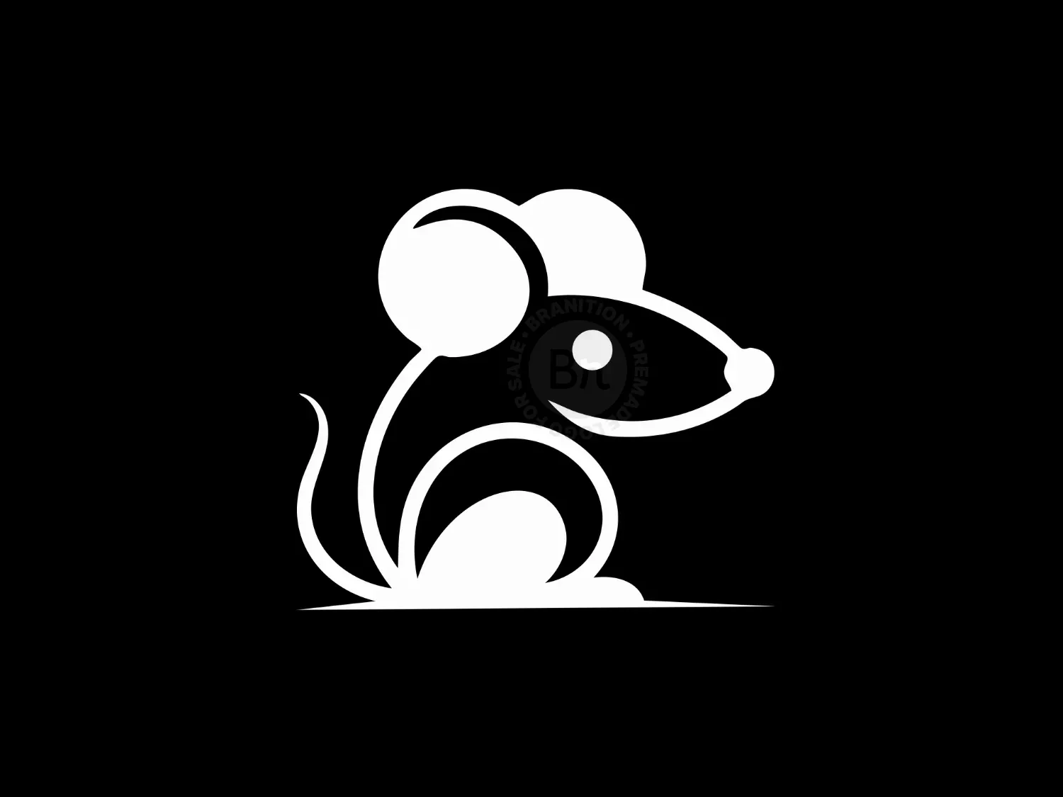 Friendly Minimalist Curved Mouse Logo Mascot