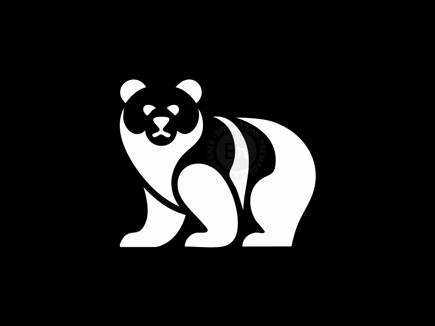 Monochrome Wildlife Emblem Strong Bear Logo