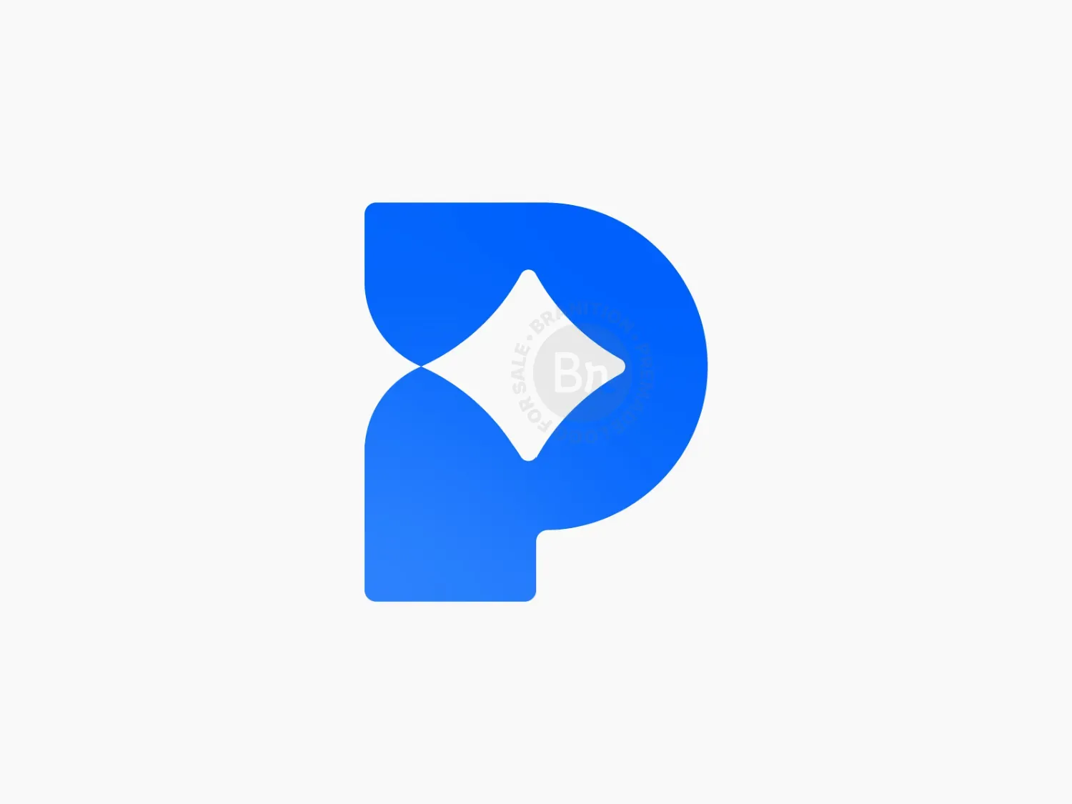 Abstract P / Bold P Lettermark / P Monogram With Star Symbol