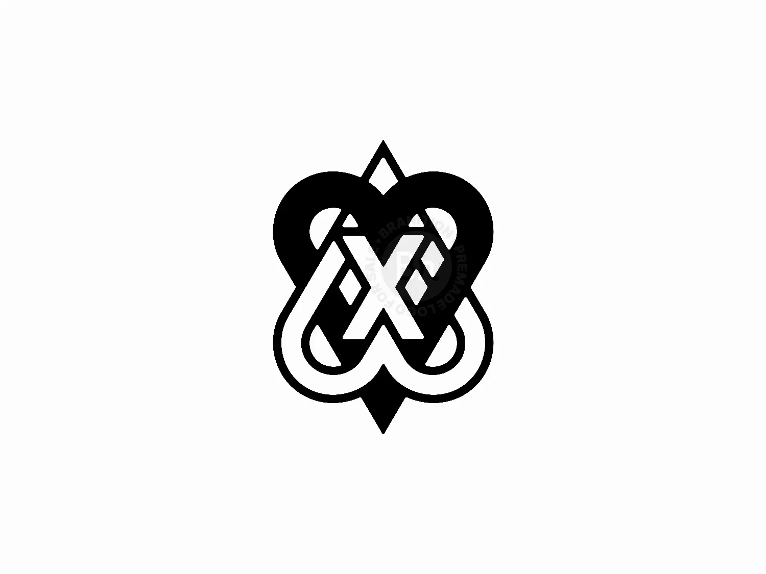 Letter X Double Love Logo