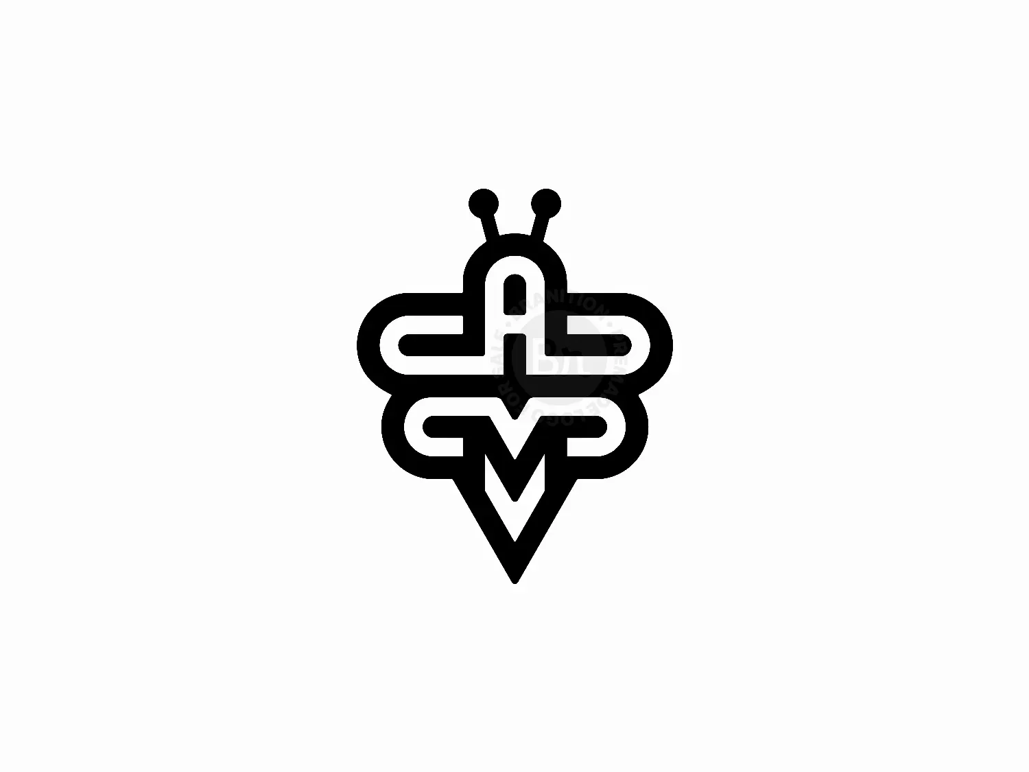 Letter AM MA Bee Monogram Logo