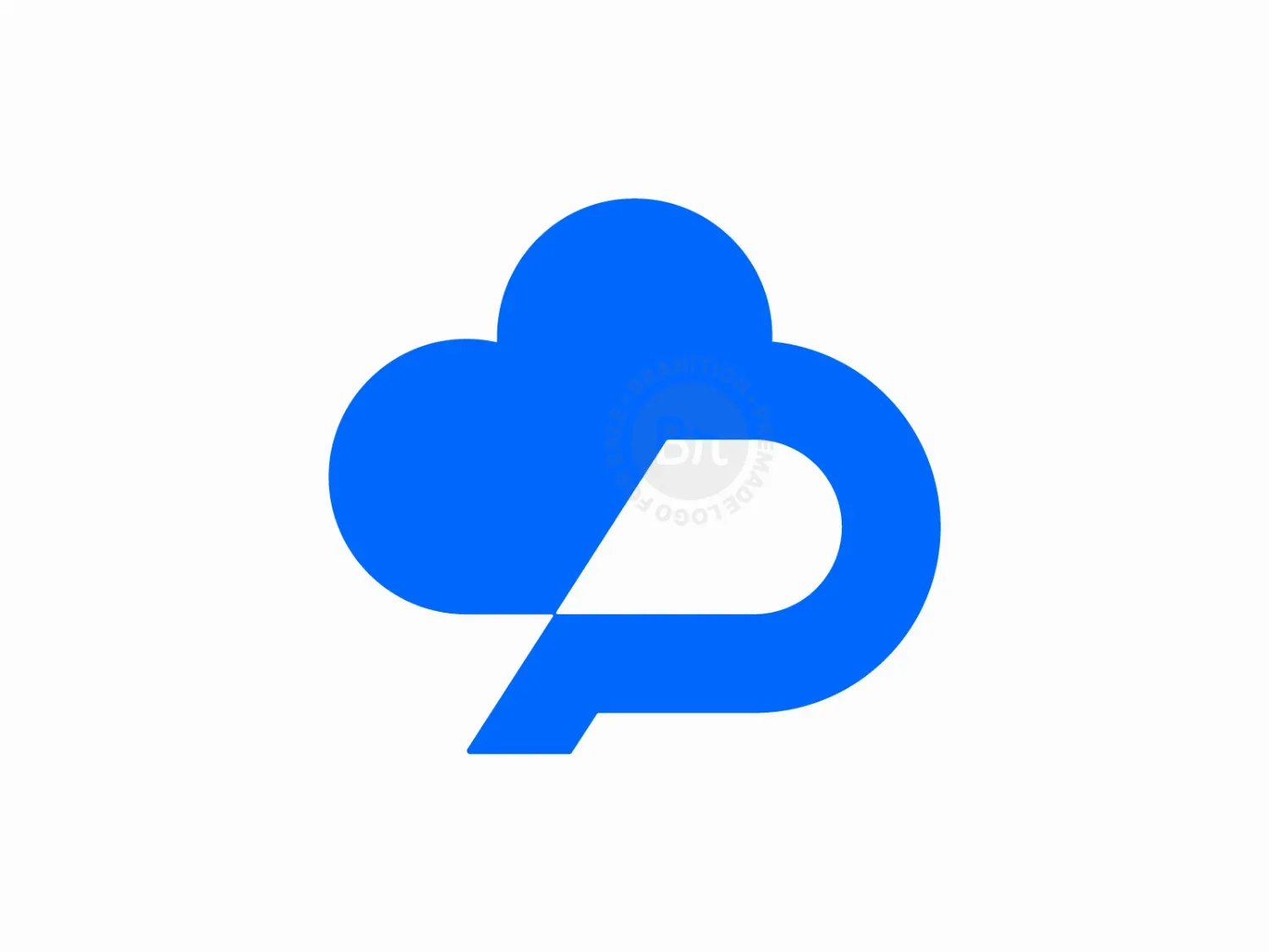 P Cloud Logo / Cloud Logo / Tech, Data, & Hosting Logo