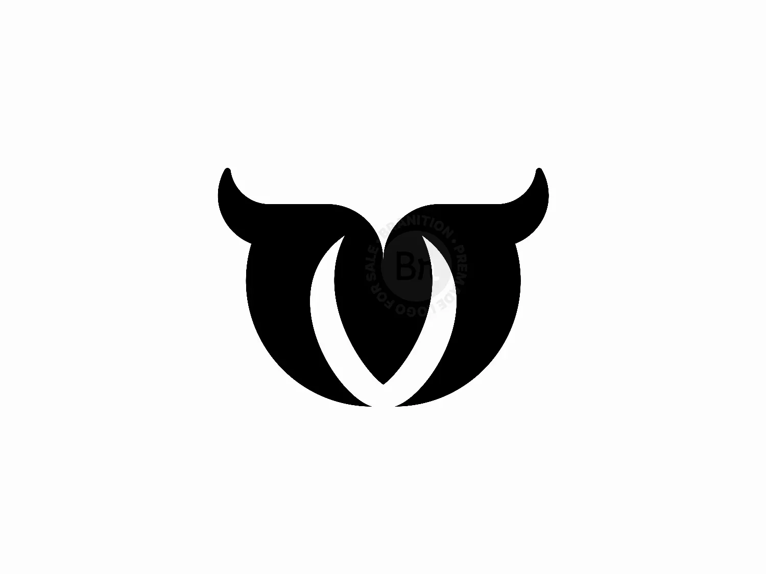 Letter M Bull Horns Monogram Logo