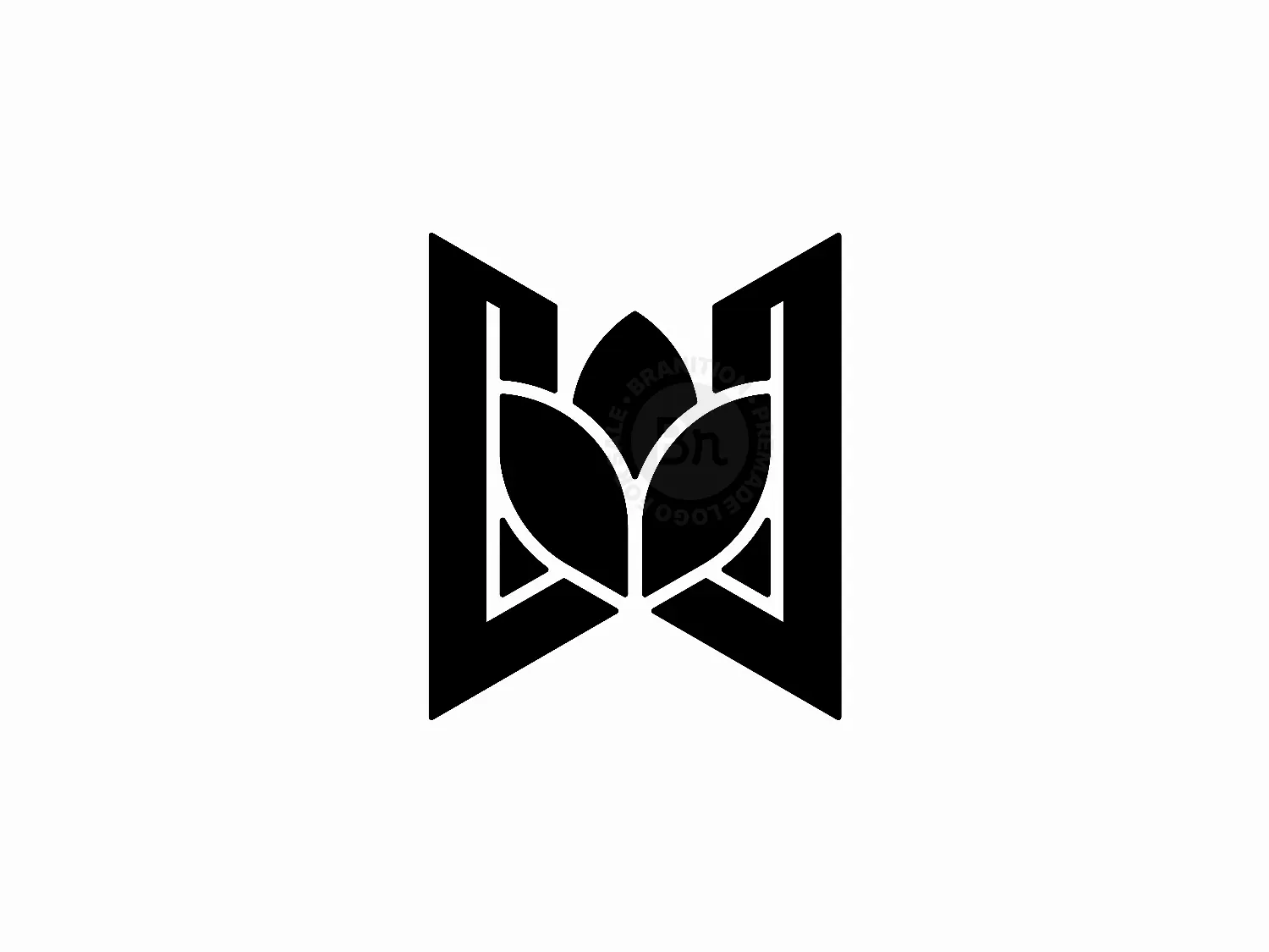 Letter W Lotus Flower Logo