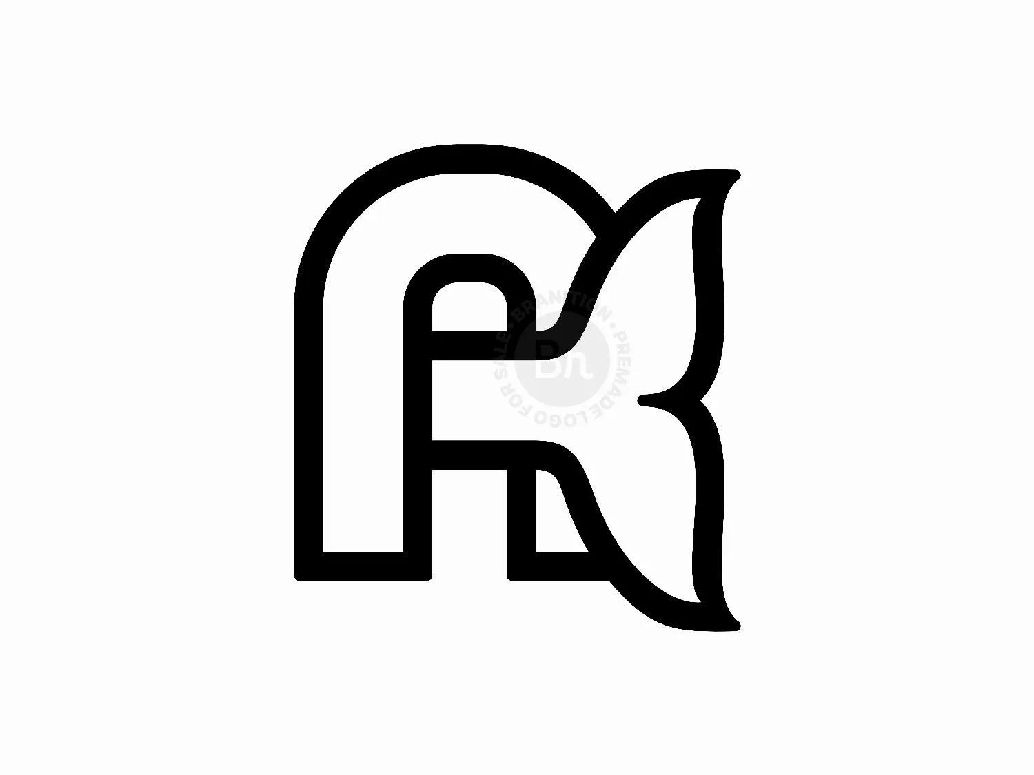 Letter A Whale Fish Tail Logo