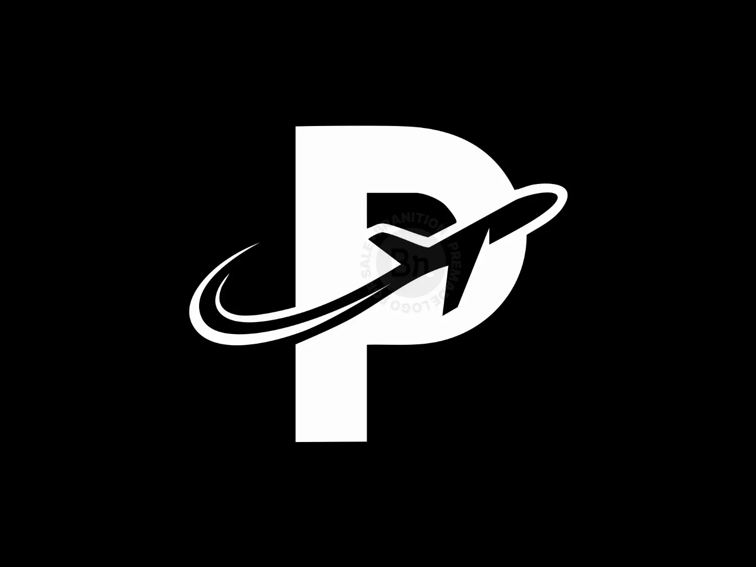 Modern Aviation Logo Letter P With Flight Symbol