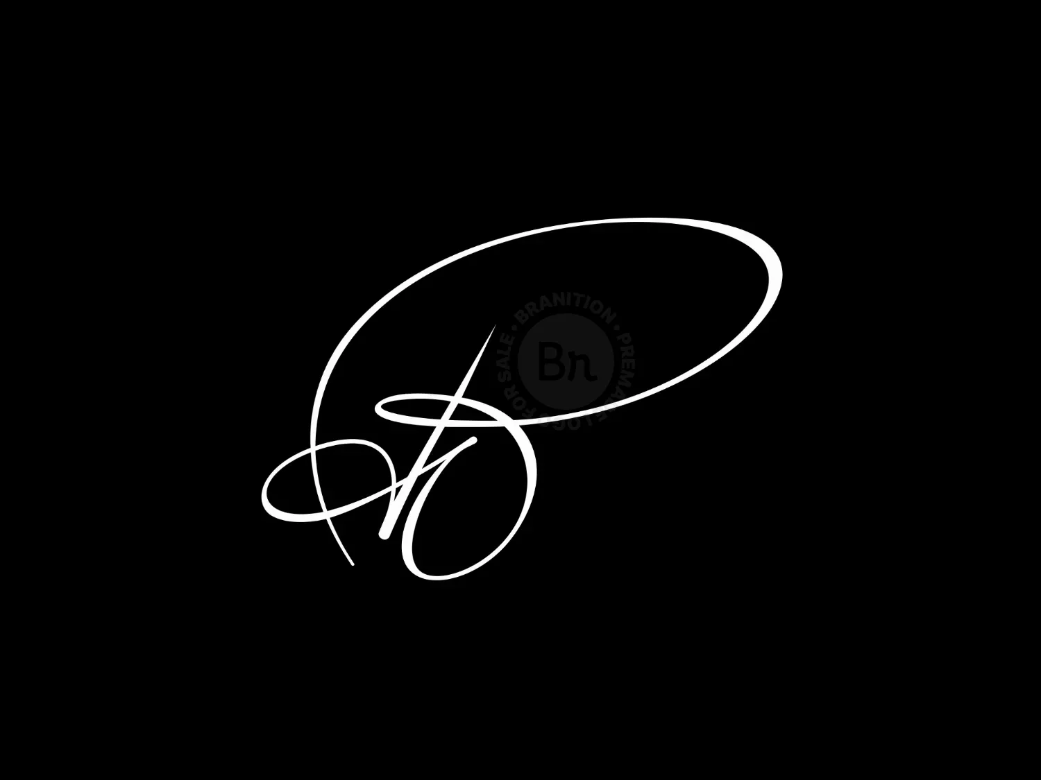 Elegant Calligraphic Letter B Monogram Logo
