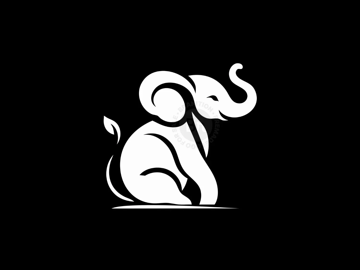 Minimalist Elephant Logo In Elegant Line Art Style