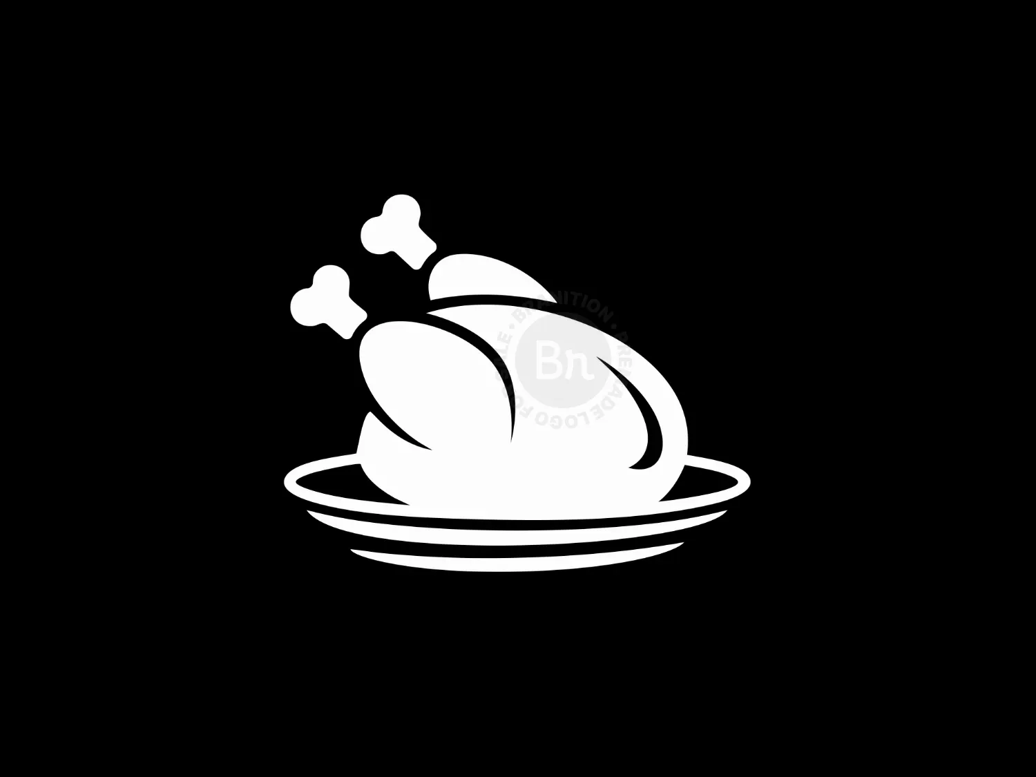 Roasted Chicken Logo For Food Delivery And Restaurant Brandi