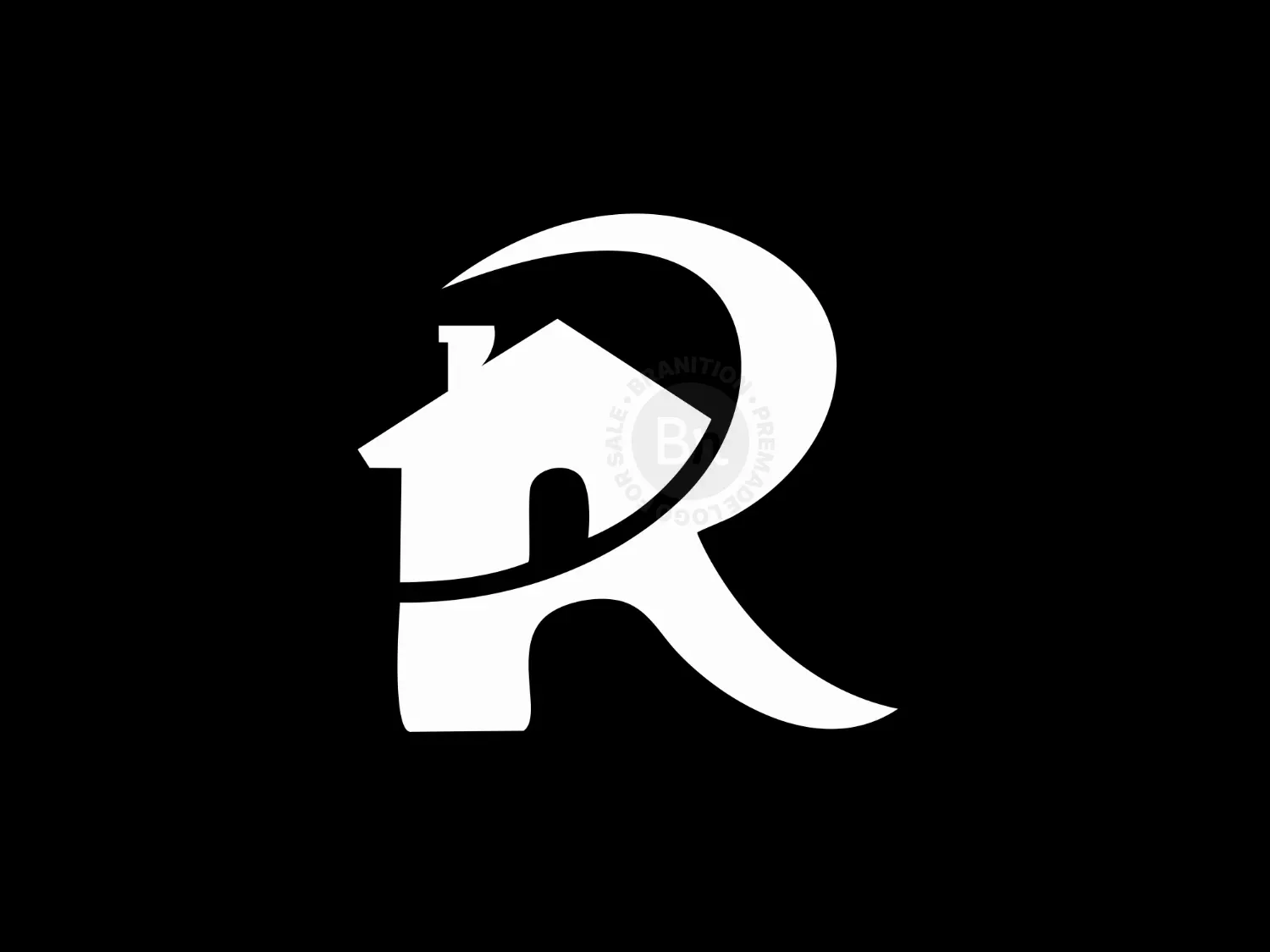 Real Estate Logo With Letter R And House Icon Combination