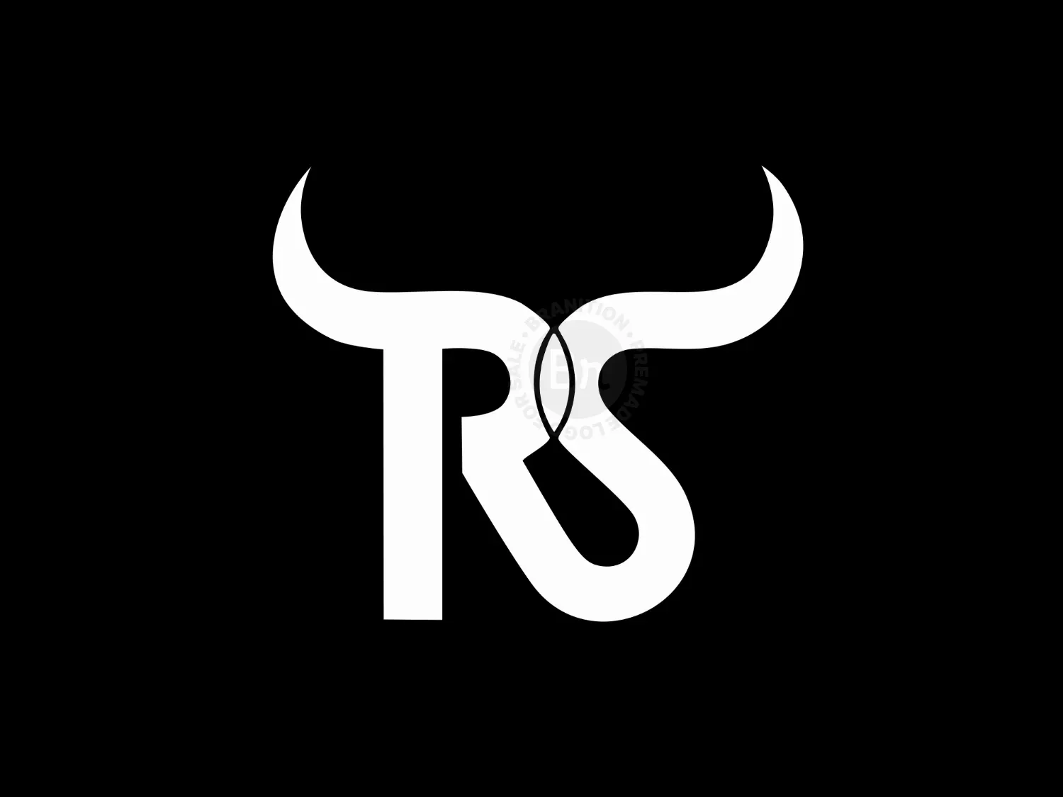 Bull Horn Logo With RS Letters Monogram