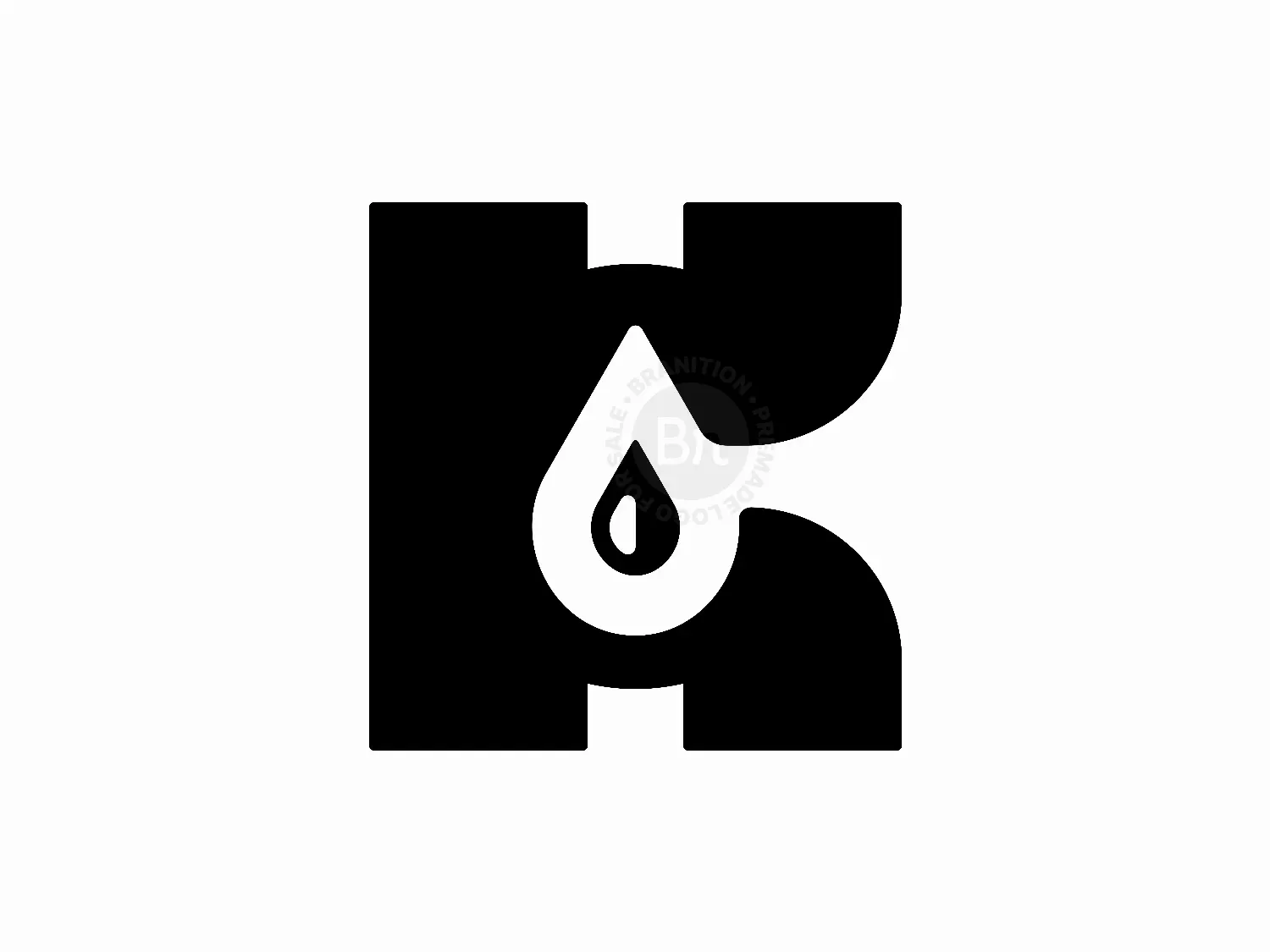 Letter K Droplet Water Logo