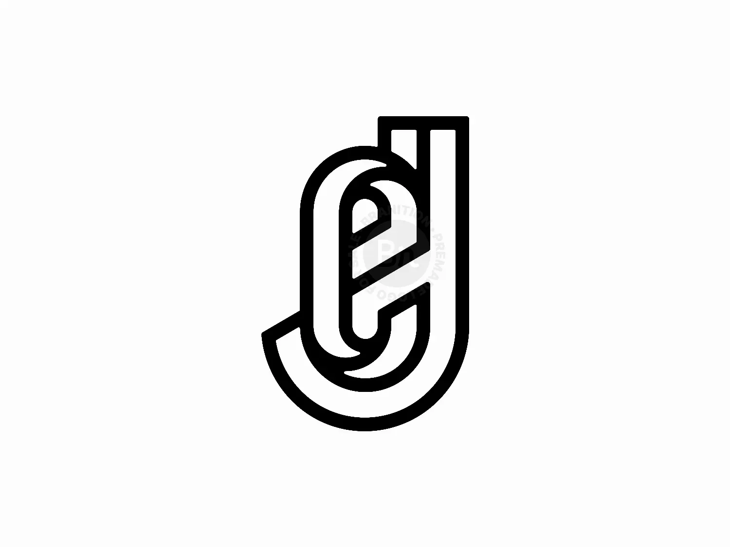 Letter EJ Initial JE Typography Logo