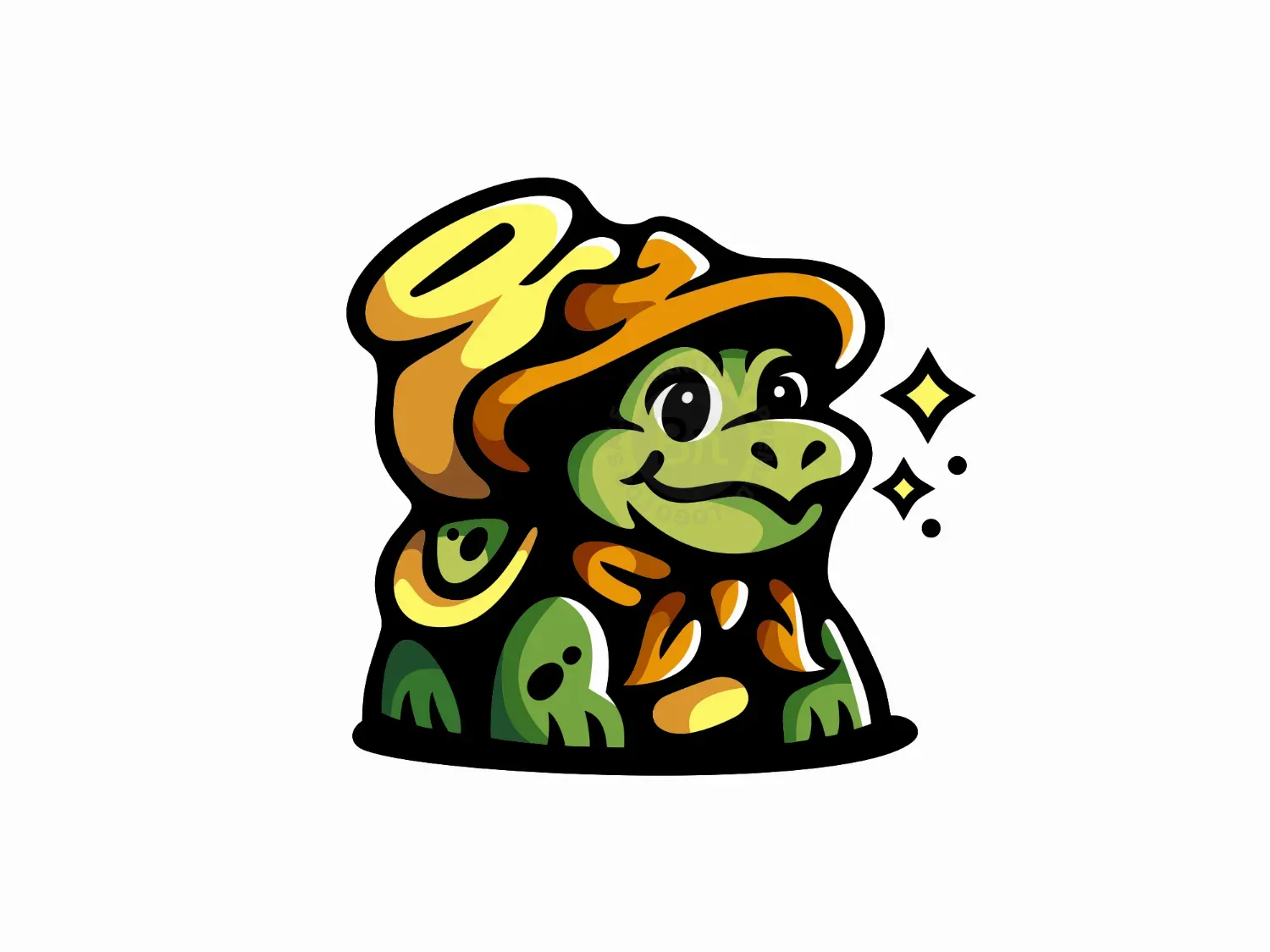 Cute Turtle Mascot Jar Logo