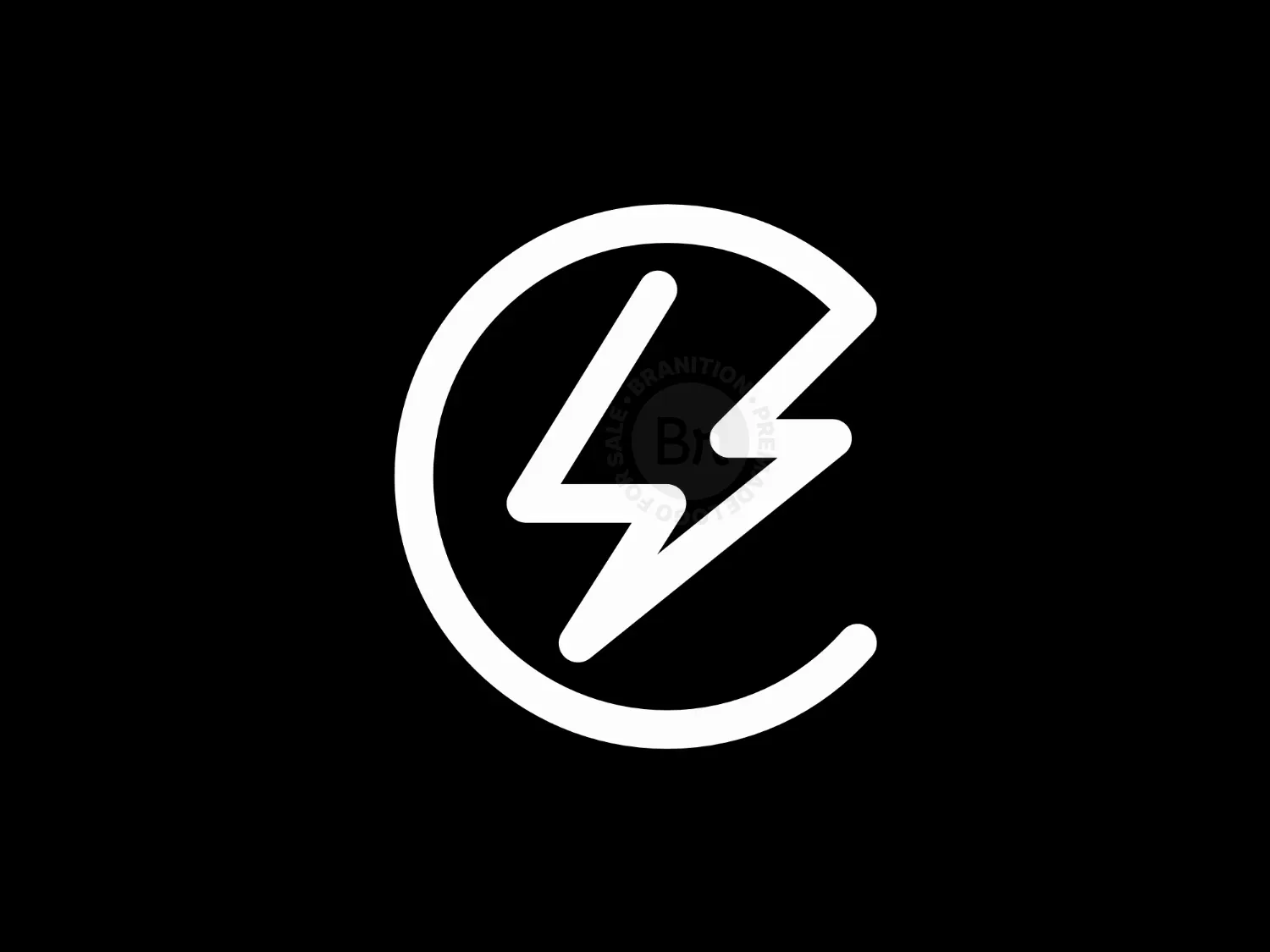 C Or E Lightning Bolt Logo