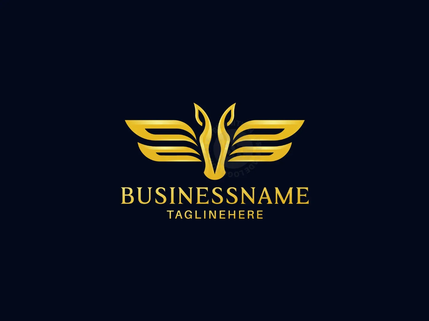 Luxury Gold Pegasus Mark Logo