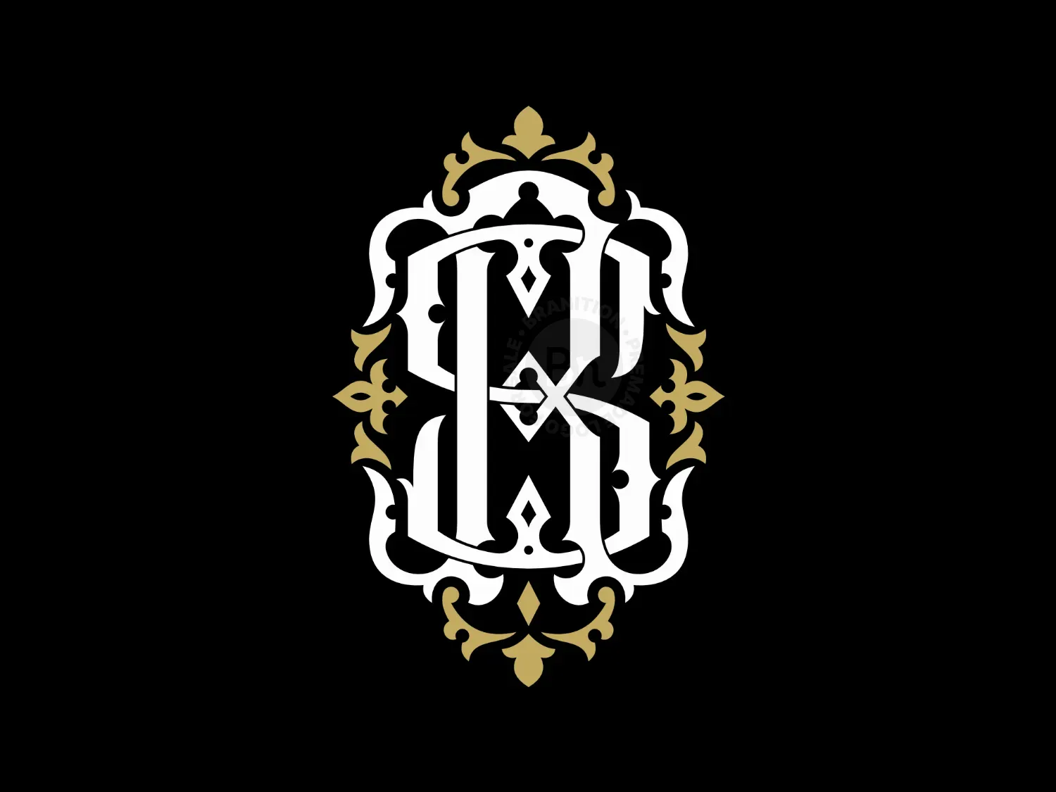 Vintage Monogram SR Or RS Ornamental Logo