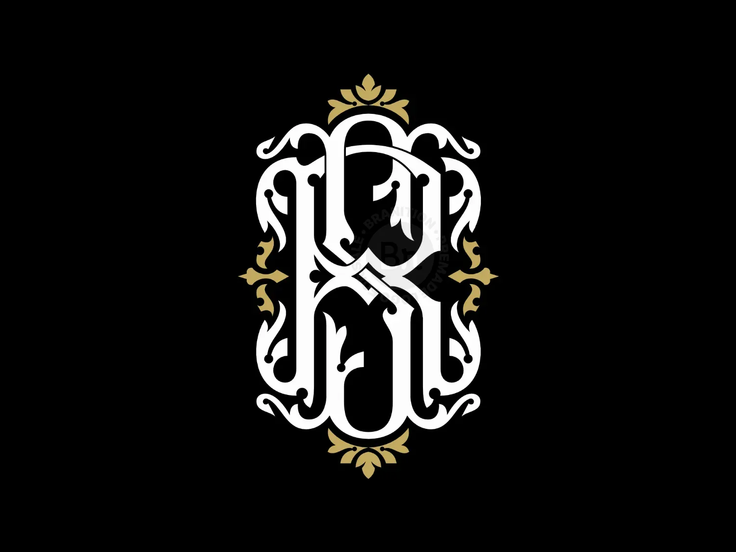Vintage Monogram SR Or RS Ornamental Logo