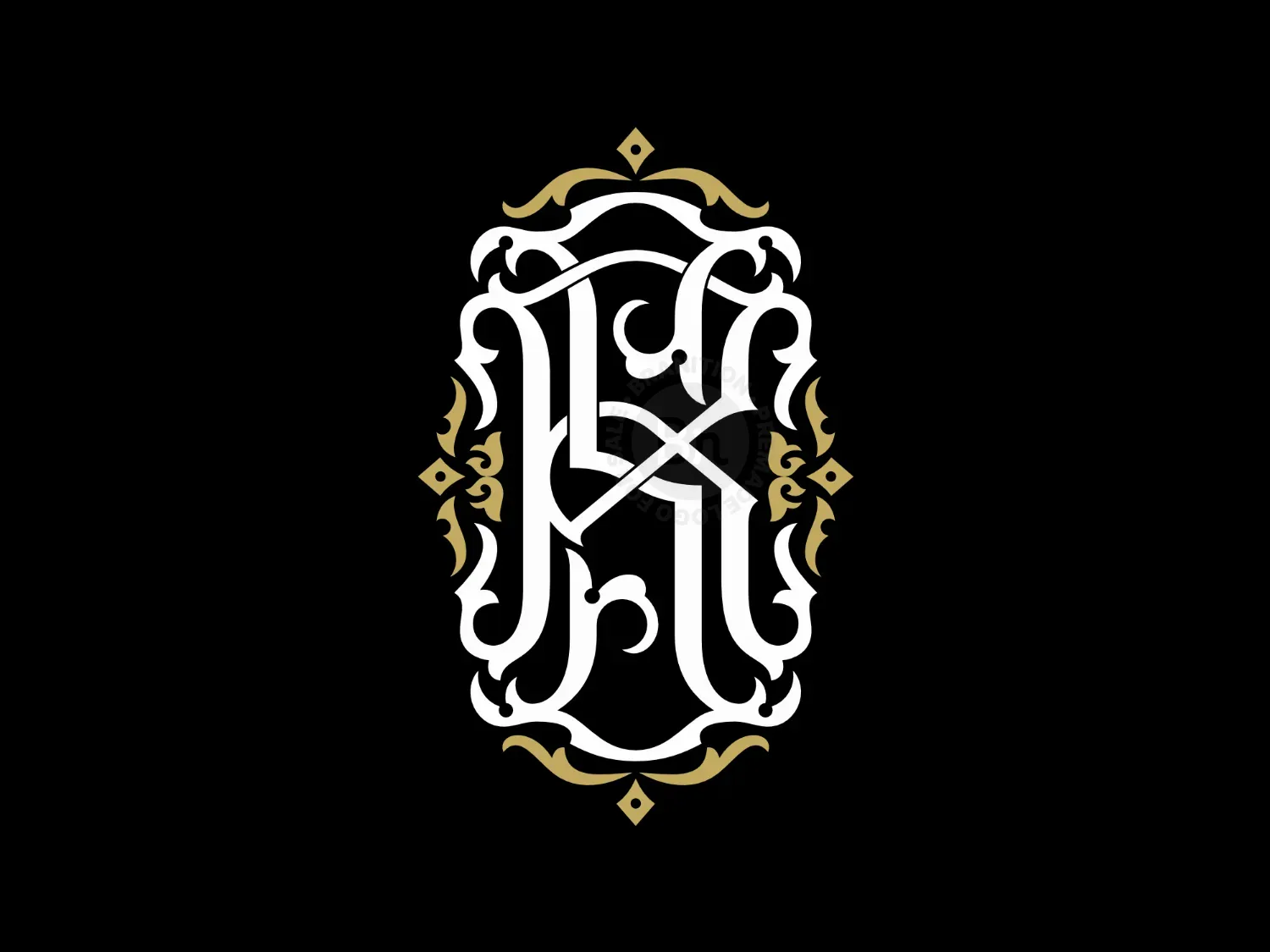 Vintage Monogram SR Or RS Ornamental Logo