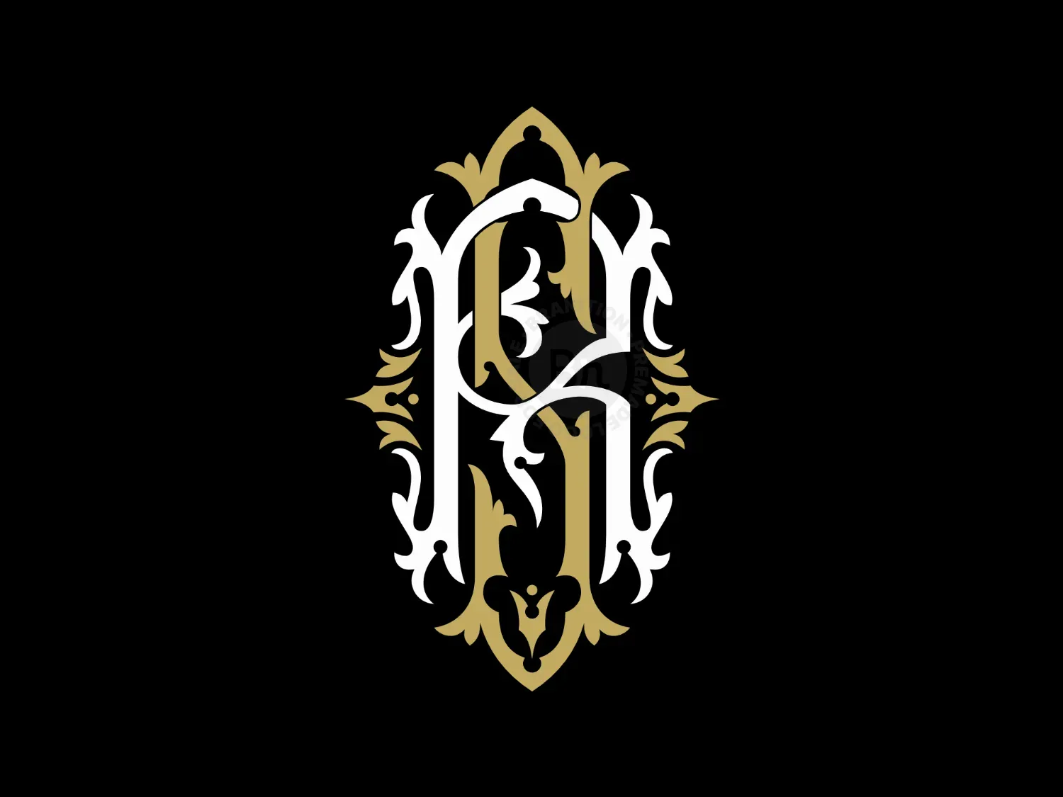 Vintage Monogram SR Or RS Ornamental Logo