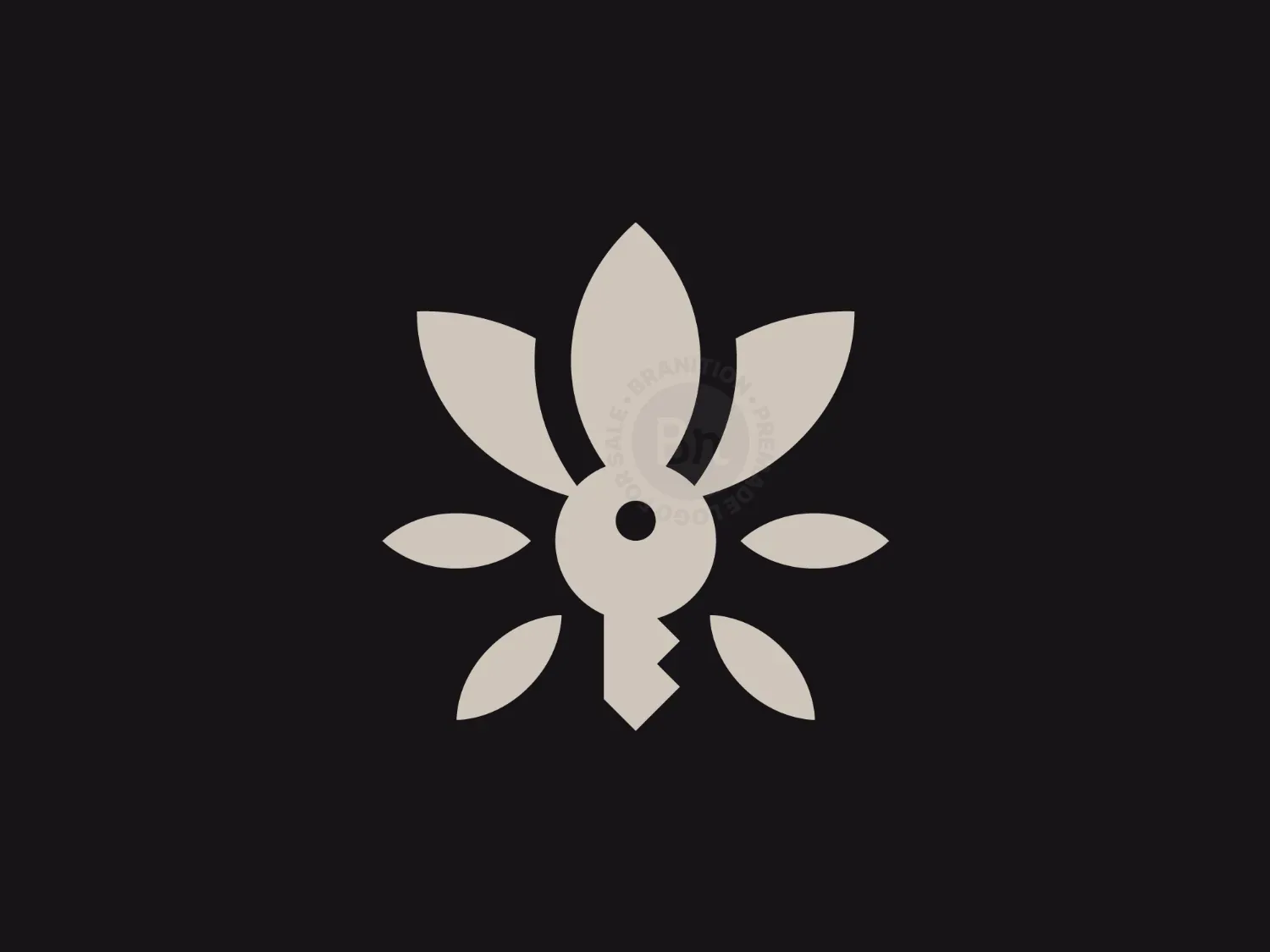 Elegant Key Lotus Logo