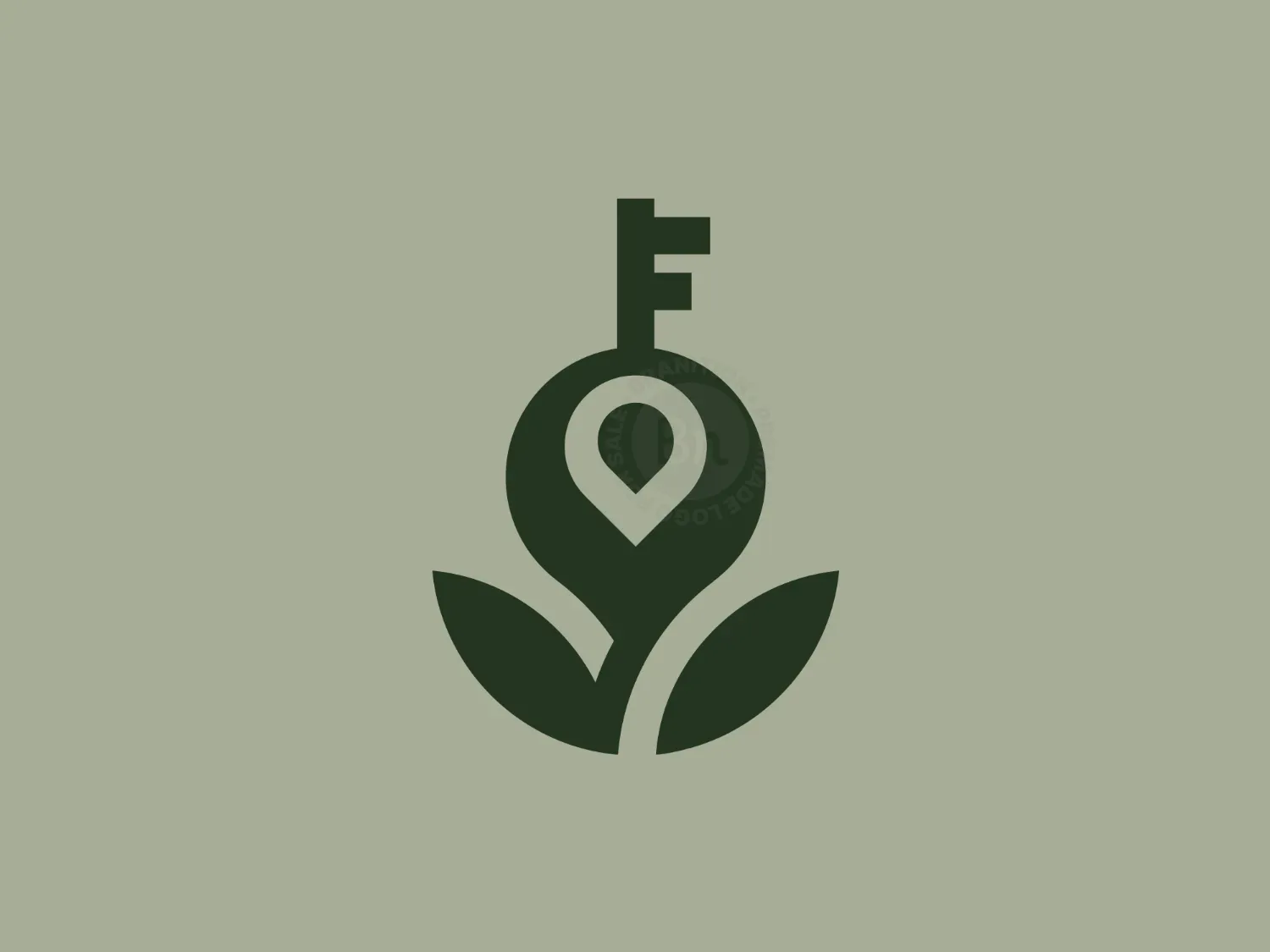 Elegant Yoga Key Flower Logo