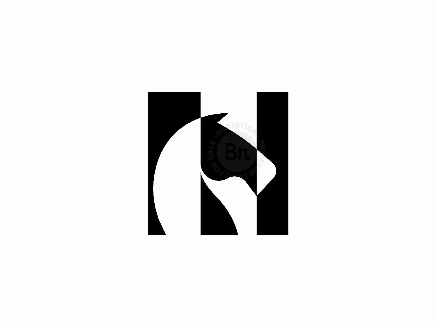 Letter H Horse Modern