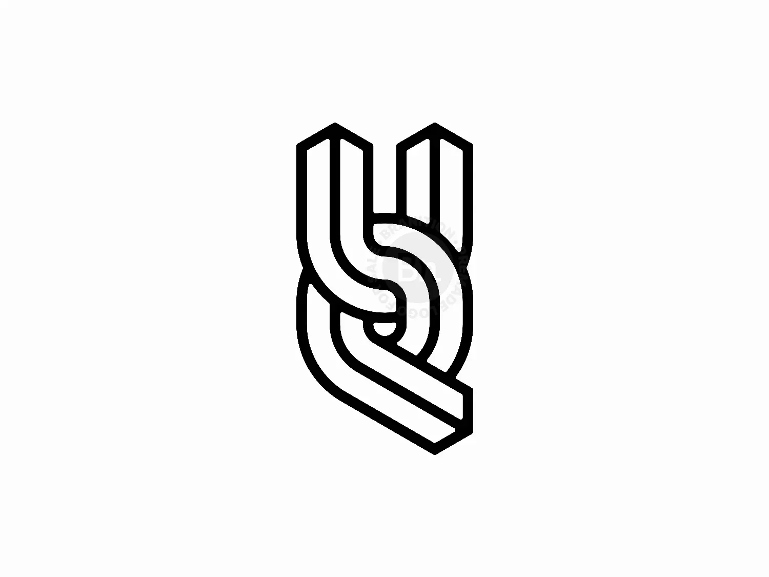 Letter UQ Initial QU Isometric Logo