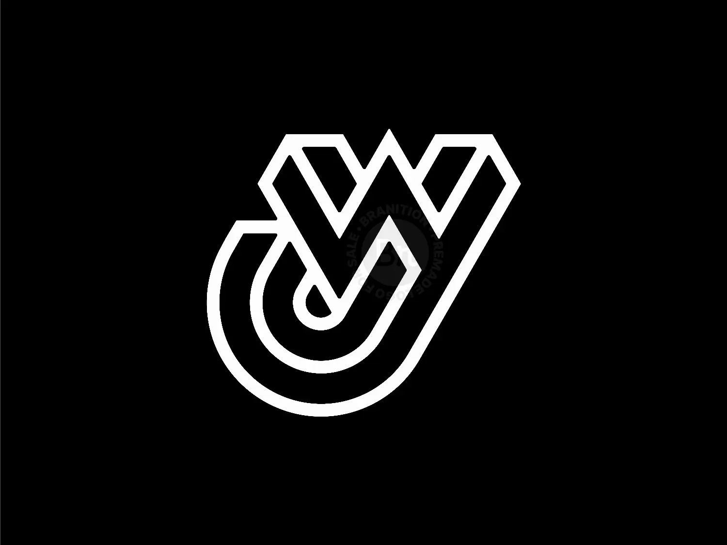 Letter WJ Initial JW Isometric Logo